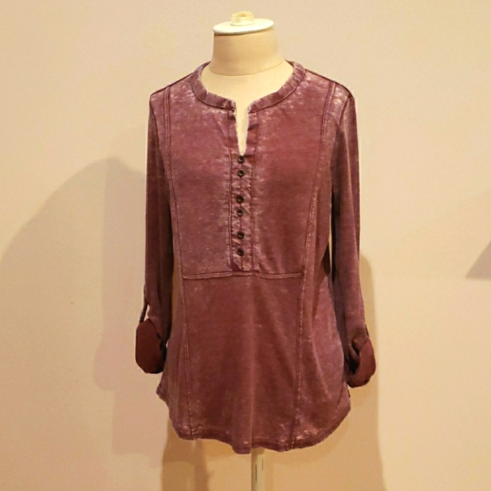 Anthropologie Jane and Delancey burgundy shirt